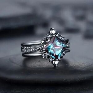 Stackable November birth stone set in alloy ring❤️❤️